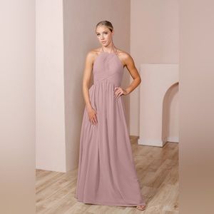 Revelry Mackenzie Chiffon Dress in Rose Quartz